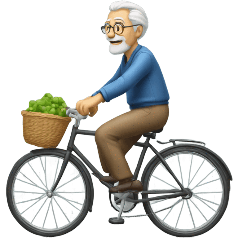 Old man riding a bicycle  emoji