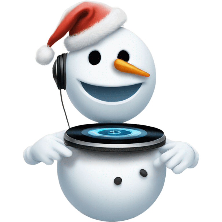 Snowman DJing for elves emoji