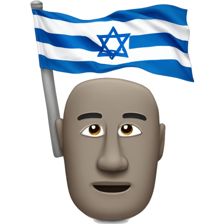 flag of israel with Moai instead of star of david emoji