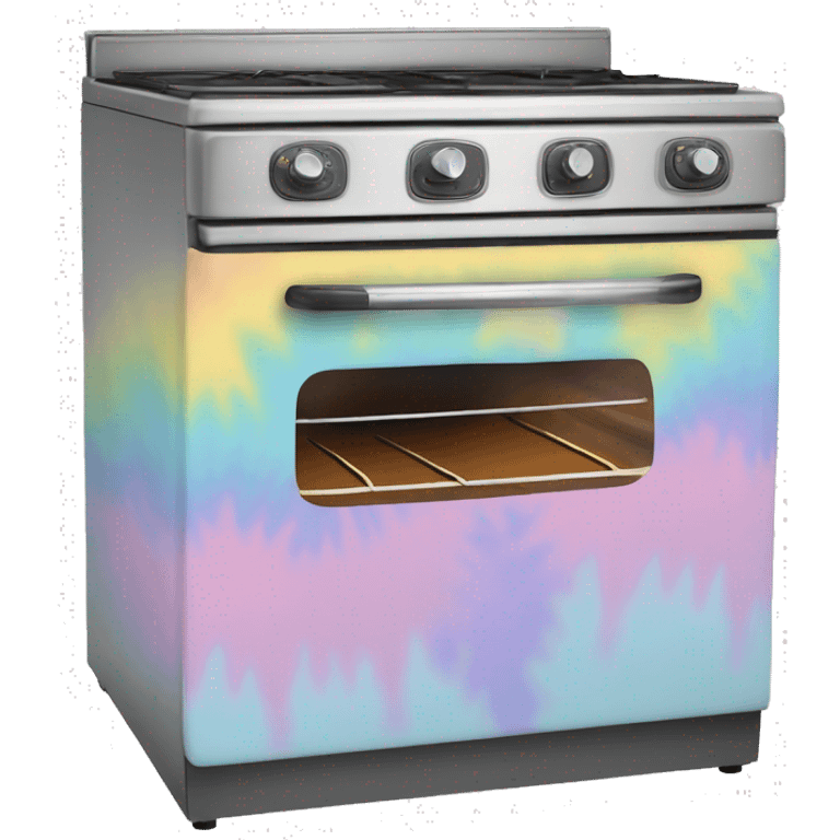 Realistic retro vintage pastel tie dye oven.  emoji