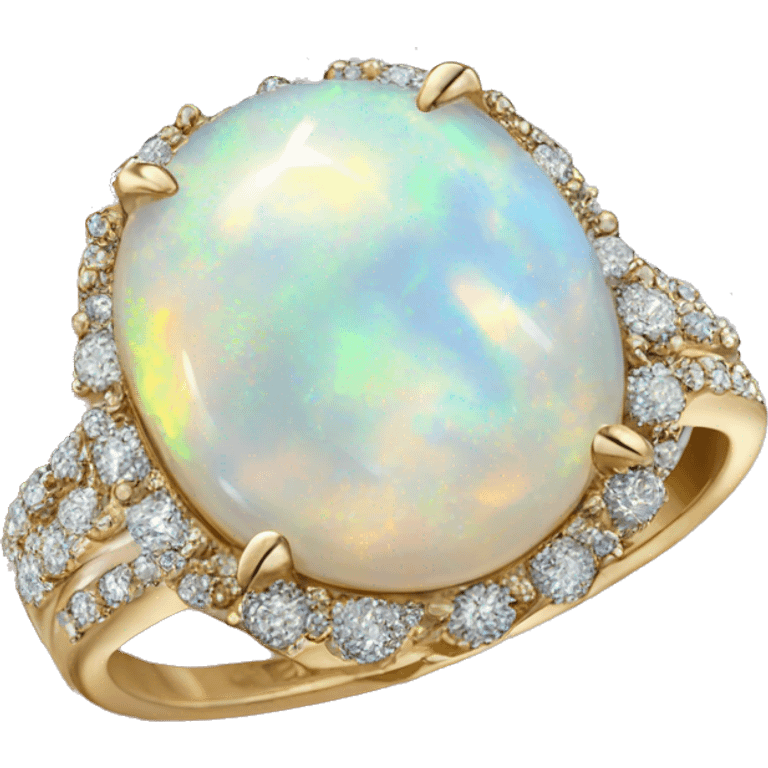 realistic opal ring with tiny diamonds emoji