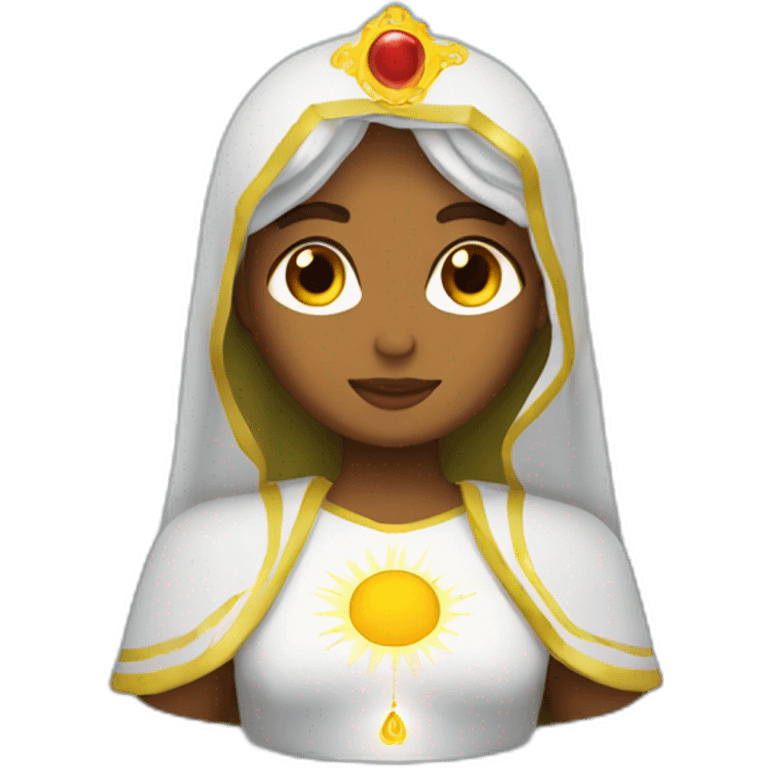 Virgen con halo rezando emoji