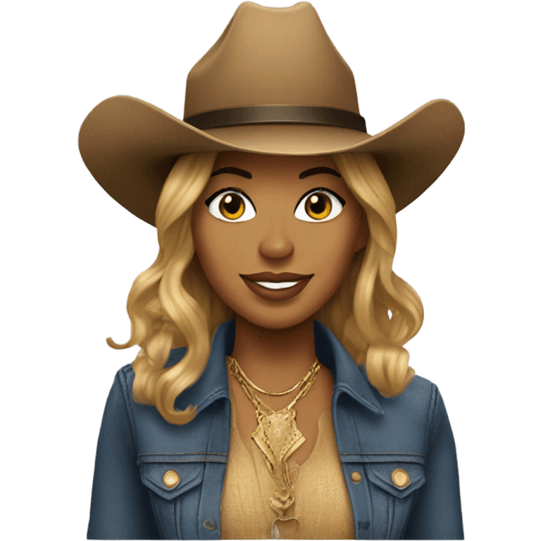 Beyonce with a cowboy hat emoji