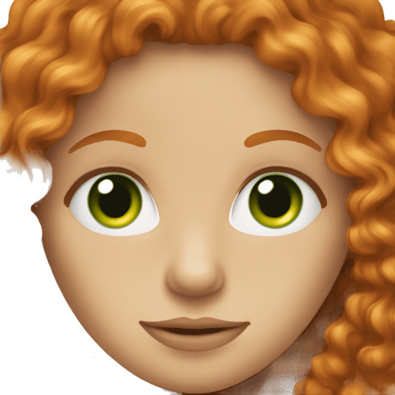 Long curly ginger hair on women with green eyes  emoji