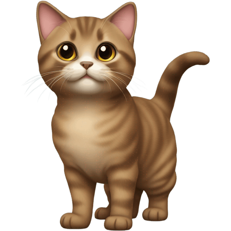 Brown munchkin cat standing emoji