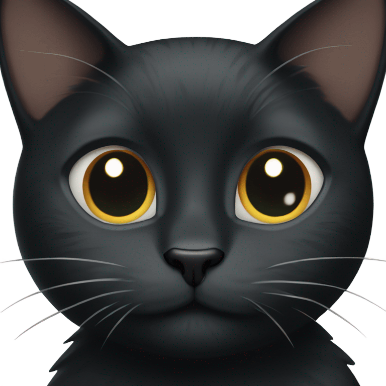 Black cat with white patches emoji