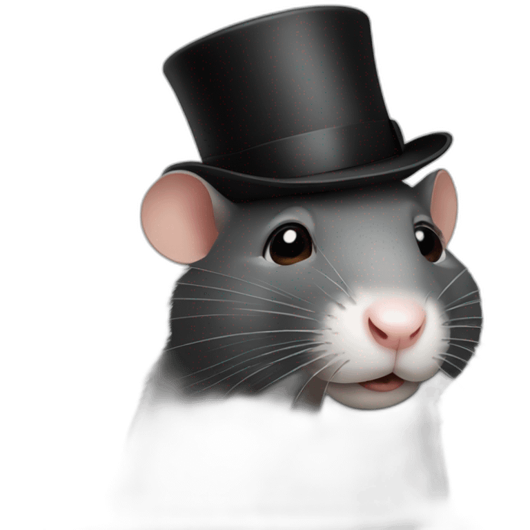 front facing rats face wearing a bowler hat emoji