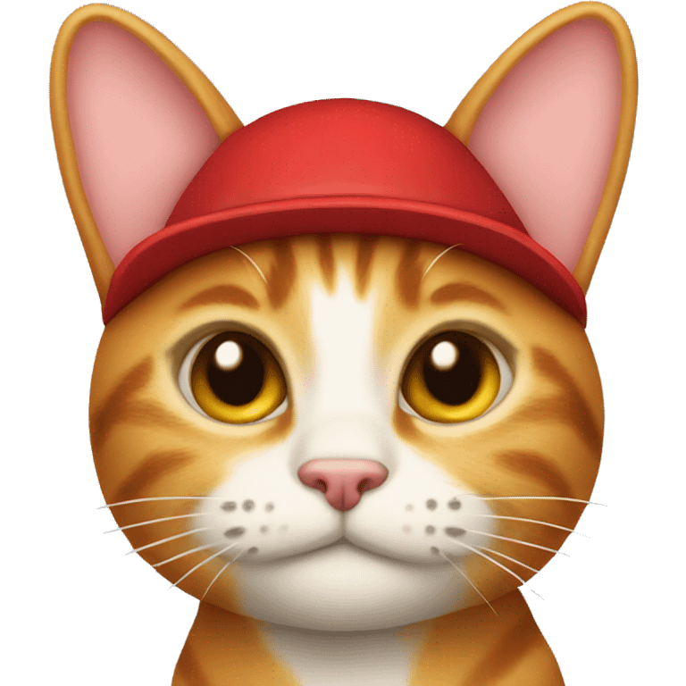 Red hat with kitty ears  emoji