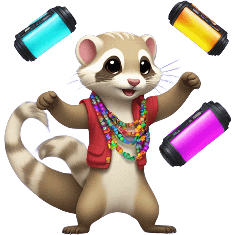 Ferrets at a rave emoji