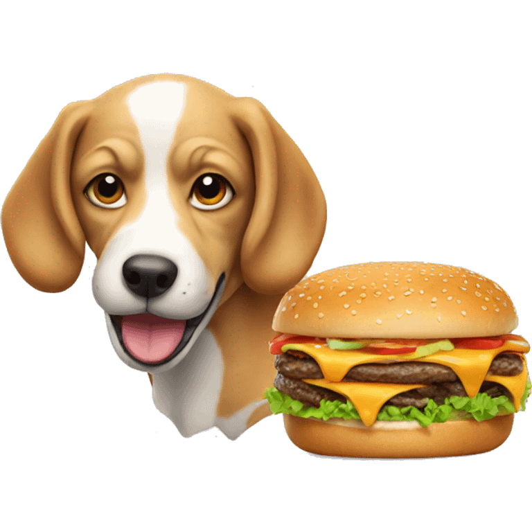 Dog eating burger  emoji