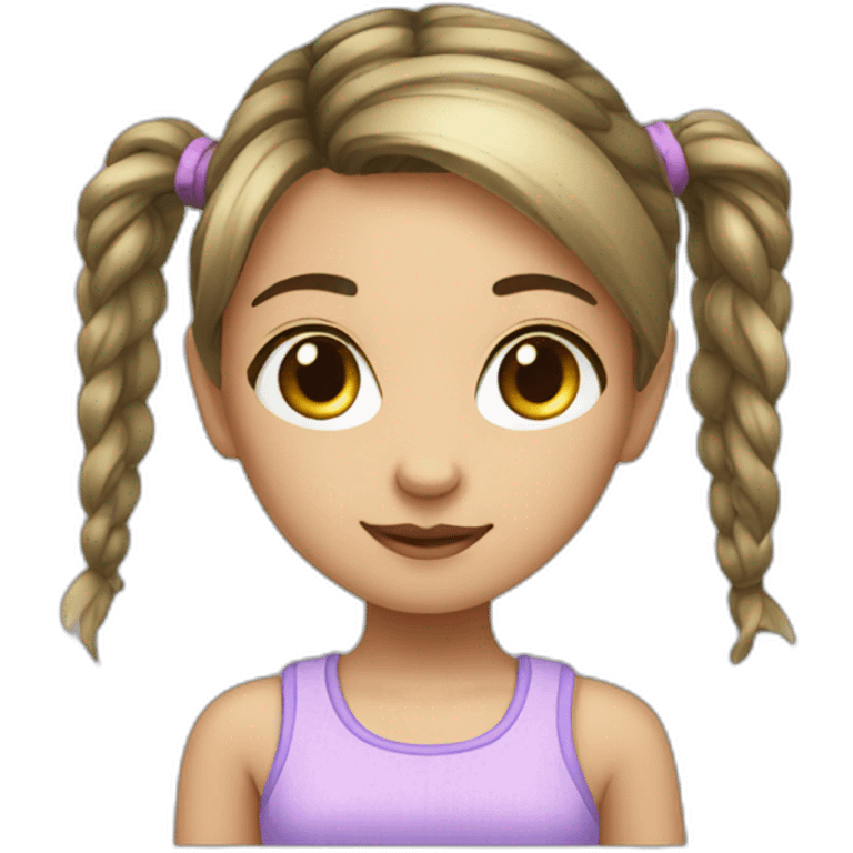 Cute girl with pony tail emoji