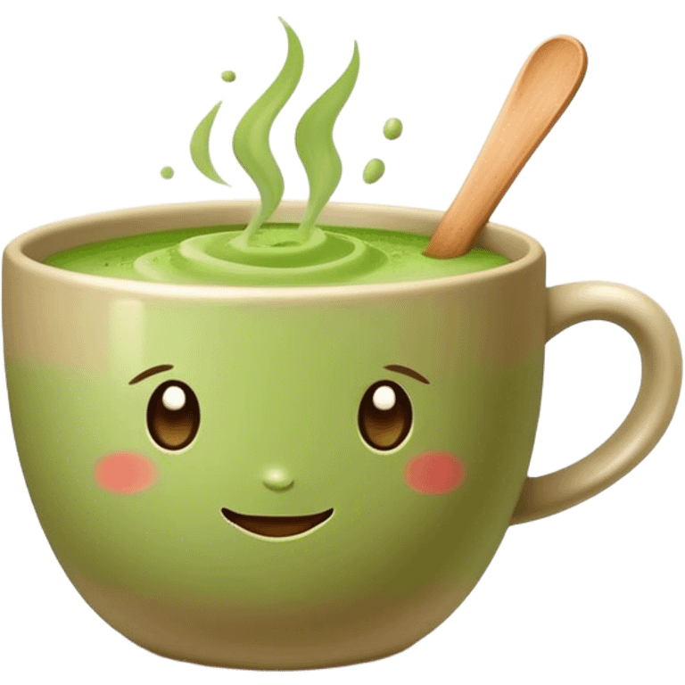 realistic looking matcha in all beige mug emoji