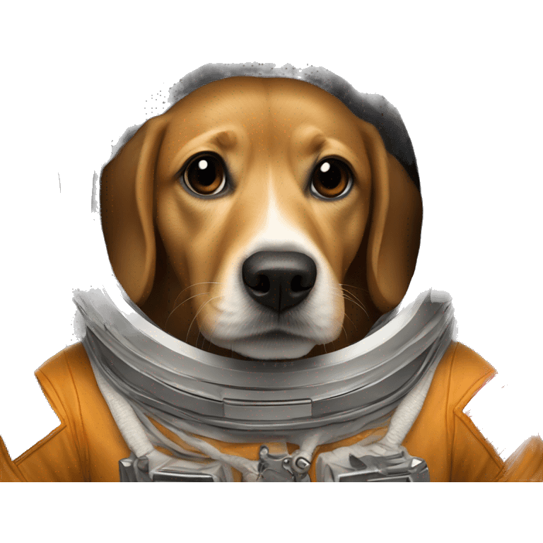 Caramel colored dog as an astronaut emoji