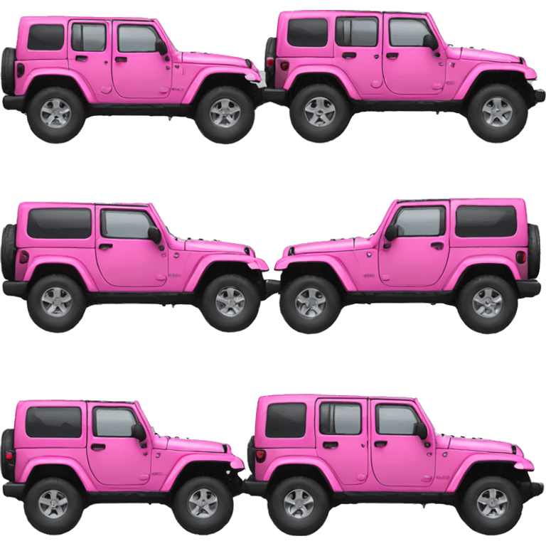 Side view of Pink 4 door jeep emoji