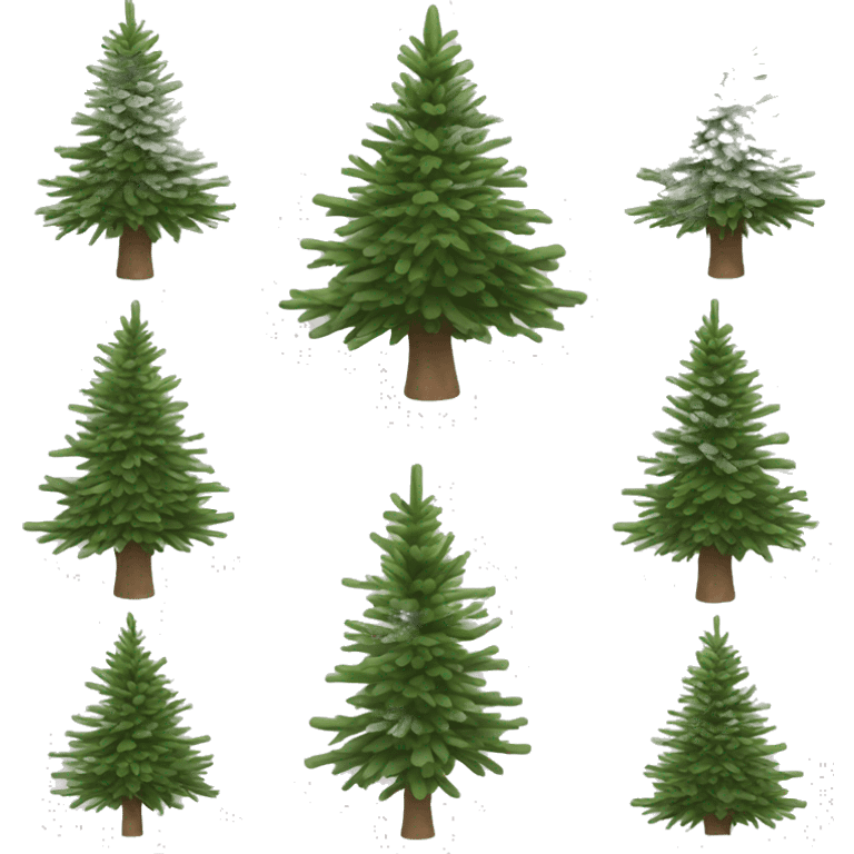 Realistic isolated off white fir christmas tree   emoji