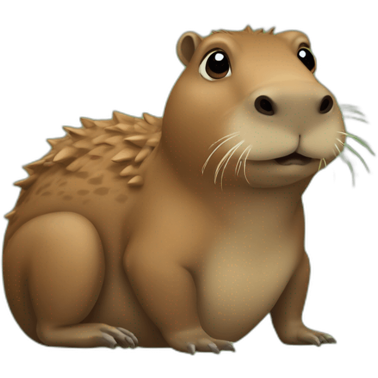 Capibara assis sur un aligator emoji