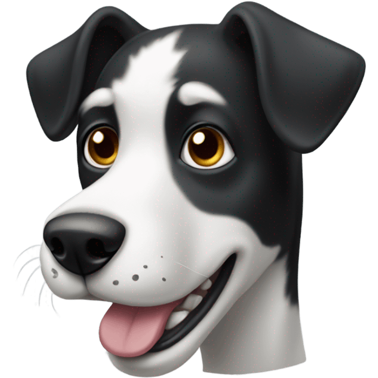 black and white dog with underbite emoji