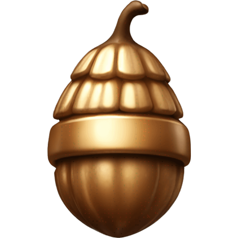 shiny Bronze Acorn with stem  emoji