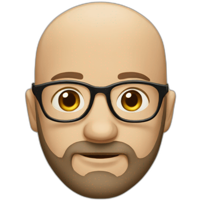 Bearded man with baldness and glasses  emoji