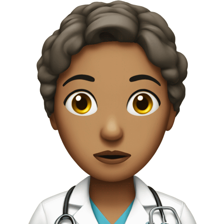 A cranky tired woman nurse emoji