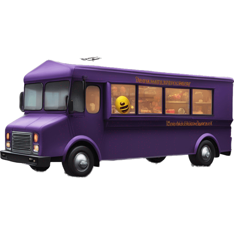 Double decker Reality morticia Addams haunted dream house on food truck  emoji