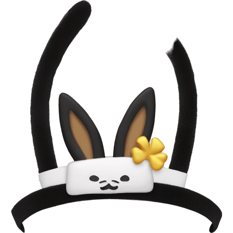 black colored playboy bunny headband  emoji