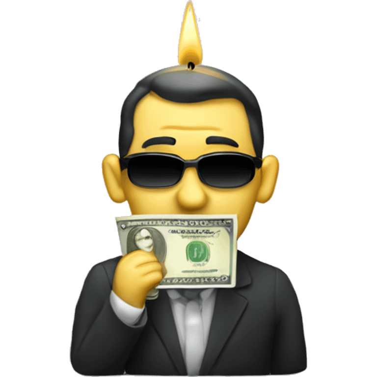 a money trader stalker candle that want make money using every binocular  emoji