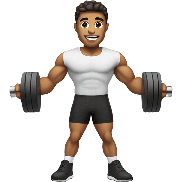 athletic man with dumbbell emoji