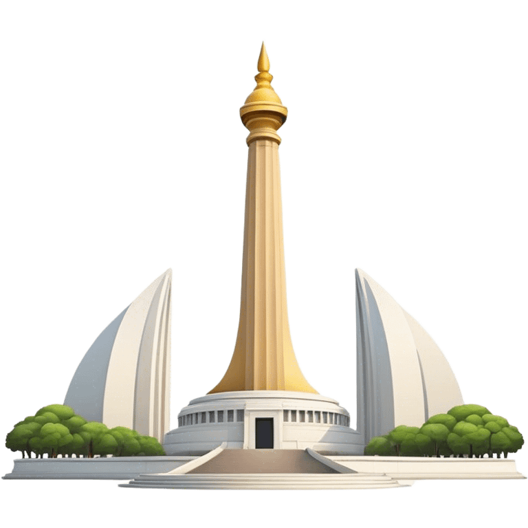 Cinematic Realistic Monas Landmark Emoji, depicted as the iconic National Monument rendered with crisp architectural detail and dynamic, urban lighting. emoji