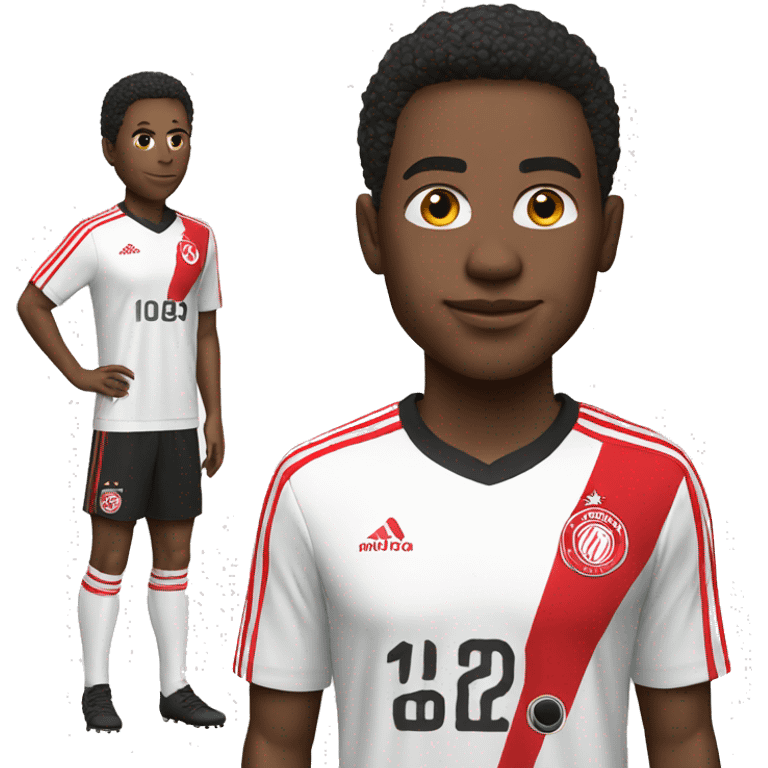 Soccer player in ajax shirt and short emoji