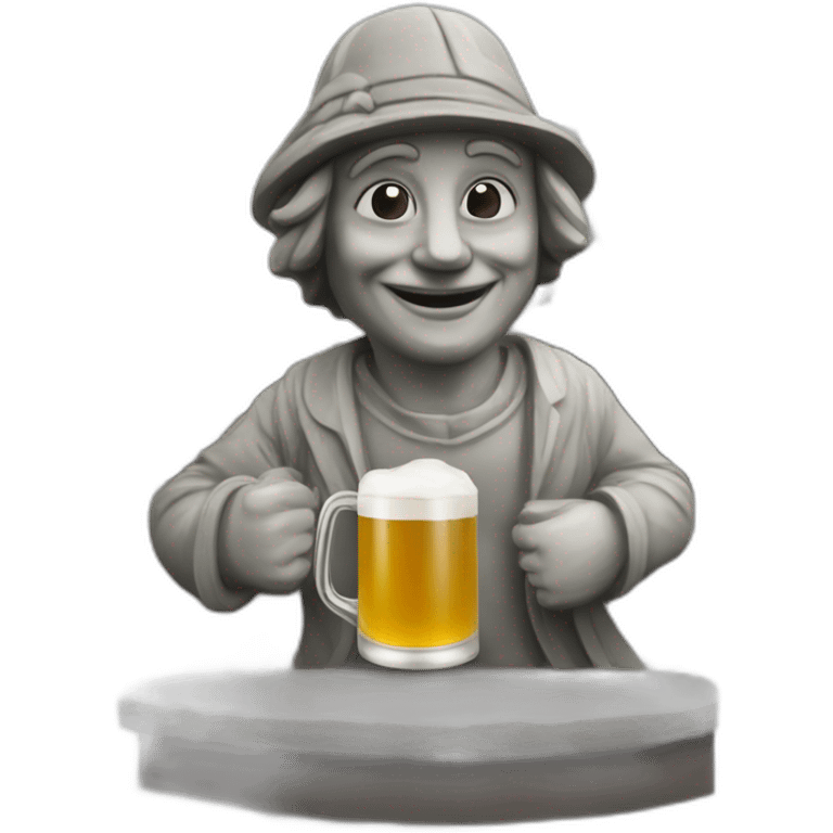 statue de l'ile de paque qui boit une biere emoji