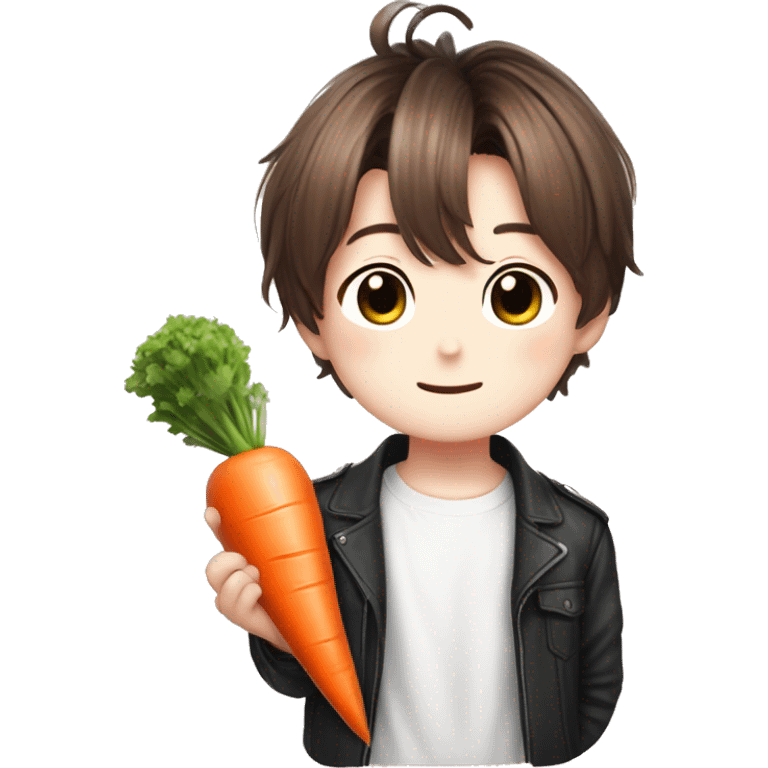 BTS Jungkook cute bunny with carrot emoji