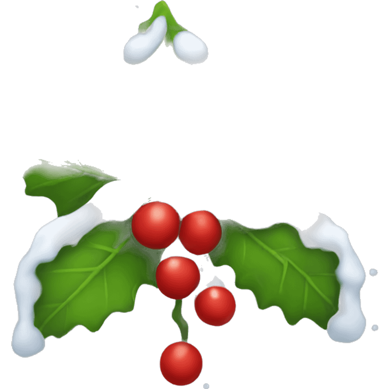 mistletoe with snow emoji