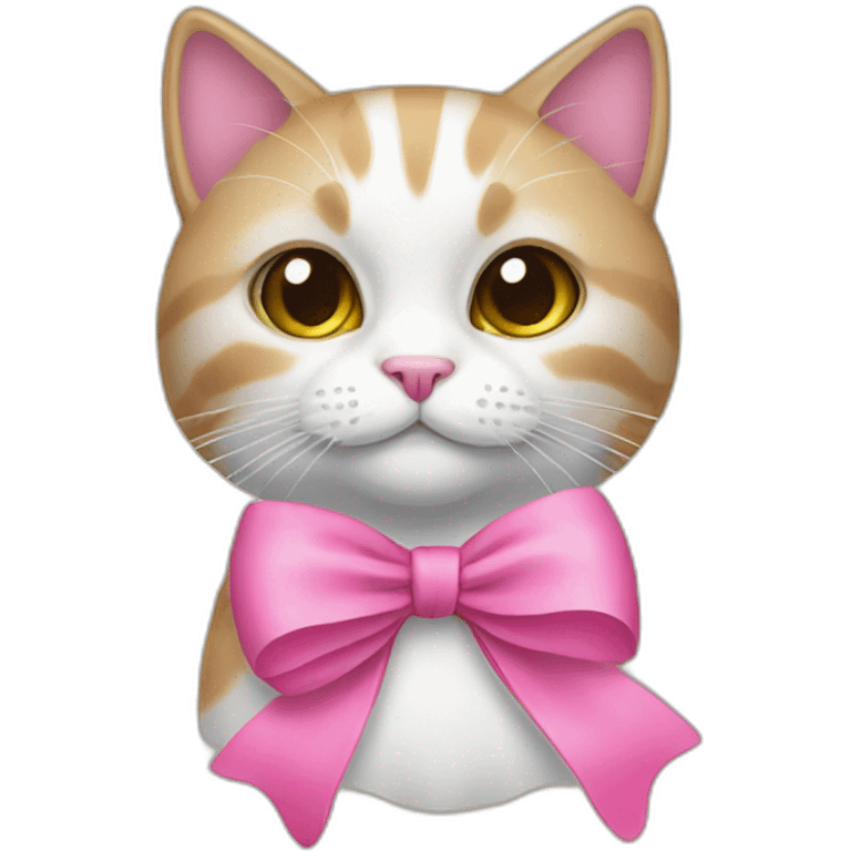 A cat with a pink bow emoji