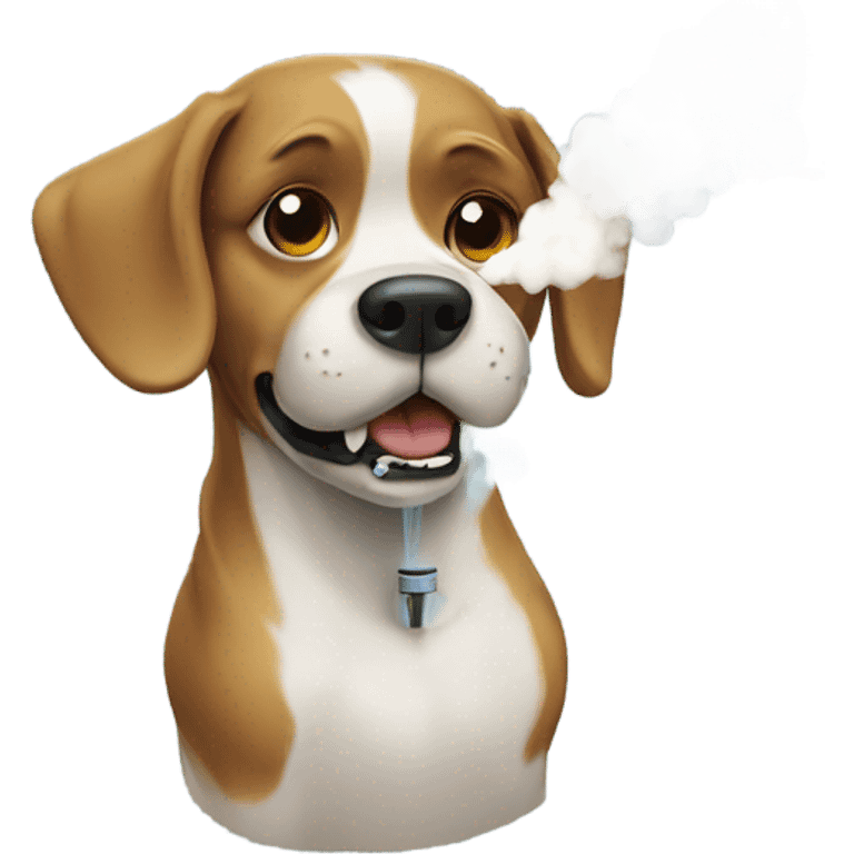 Vaping dog emoji