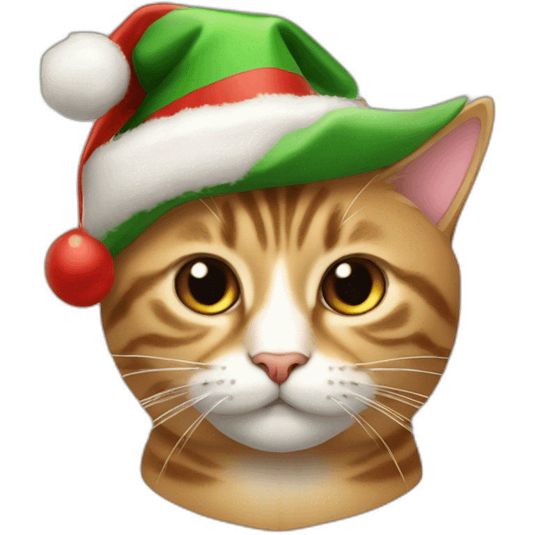 Gato con un gorro de navidad emoji