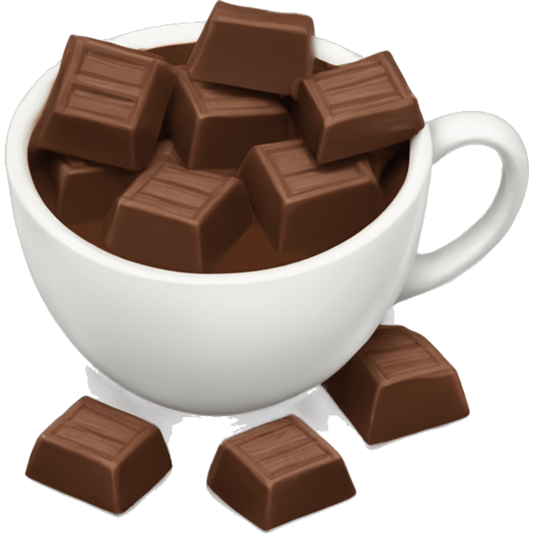 Chocolate en taza con bombones emoji