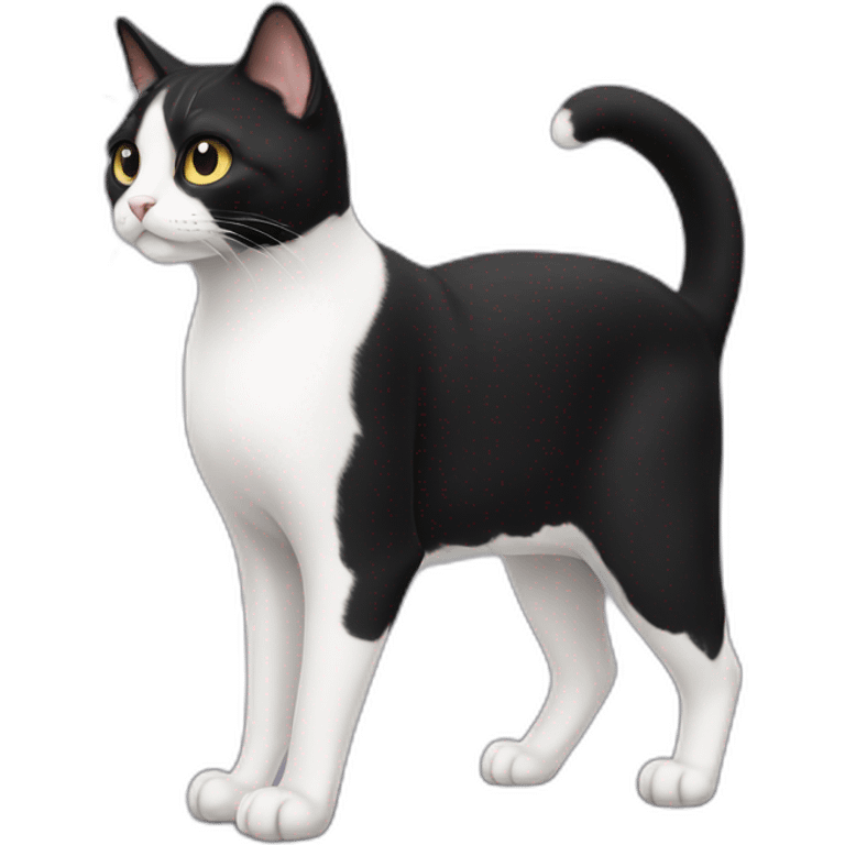 Tuxedo Cat Full Body emoji