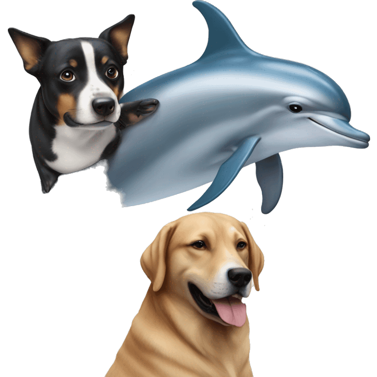 dolphin with dog emoji