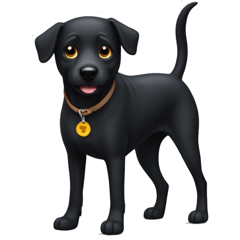 funy black dog  emoji