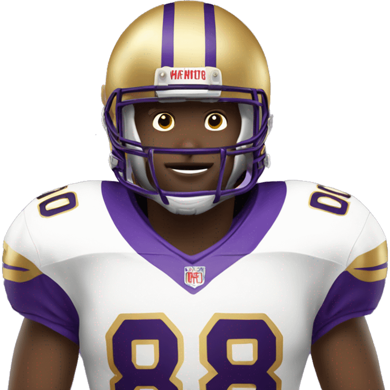 american-football-player-purple-and-gold-jersey-wearing number 8 emoji