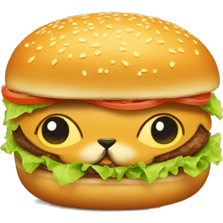 Cat as a burger emoji