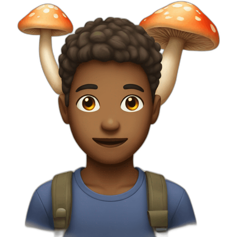 boy with mushroom face emoji