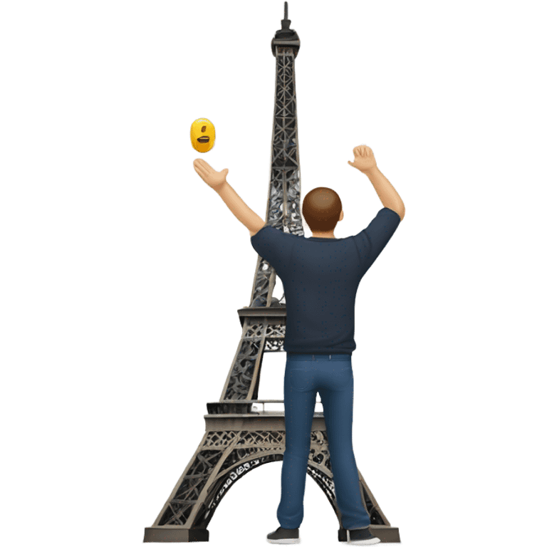 Man doing hanstandbon eifel tower emoji