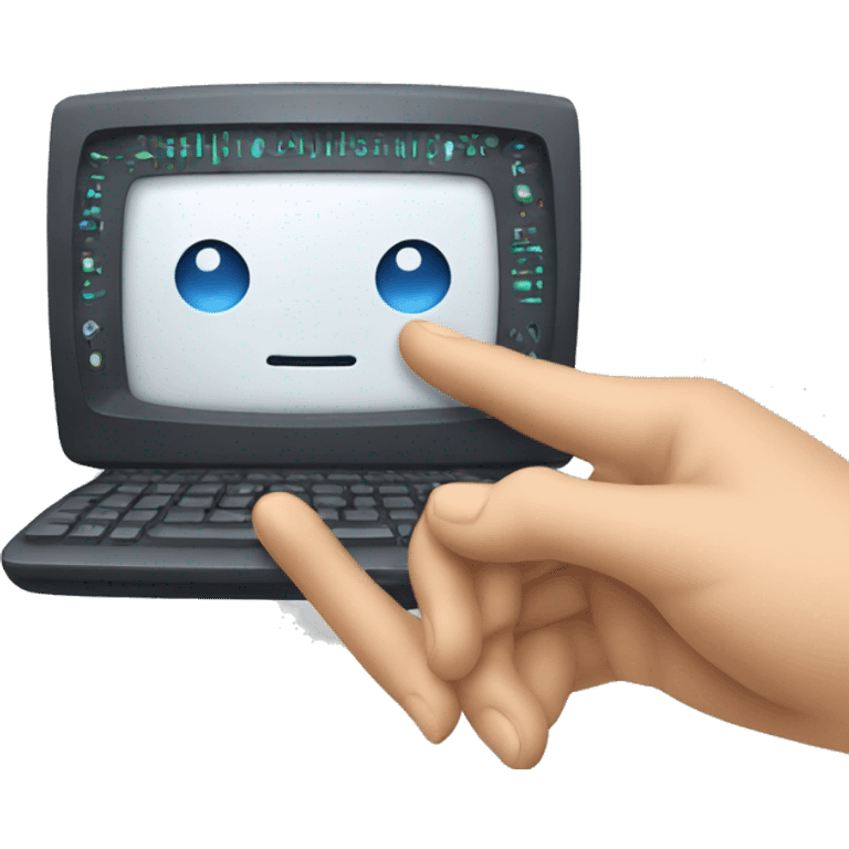 Computer controlling human using a phone emoji