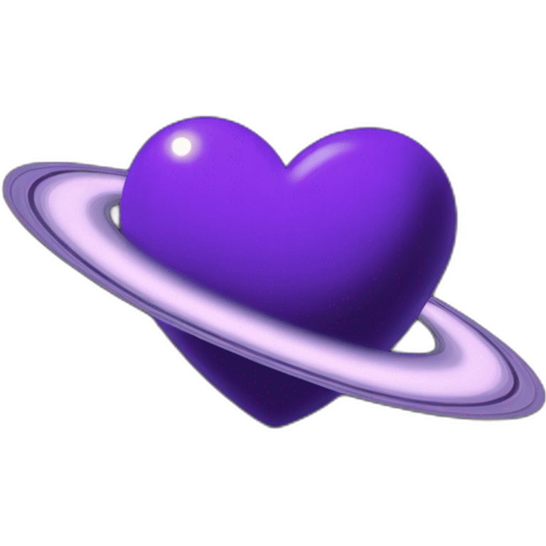 Purple heart shape Saturn emoji