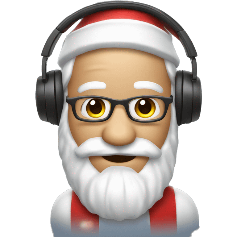 Santa clause with headphones and fairy lights emoji