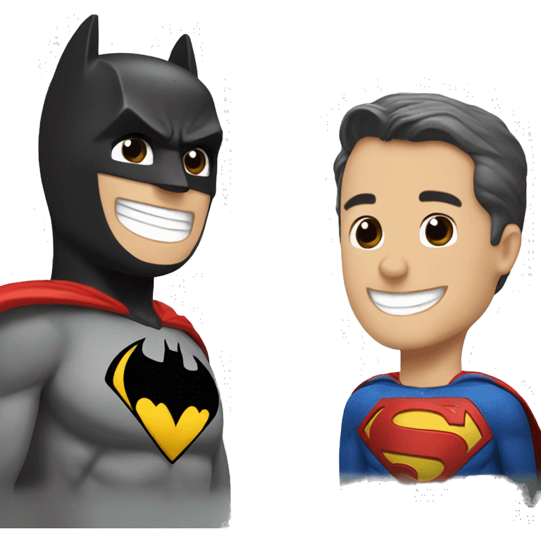 Batman and Superman laughing emoji