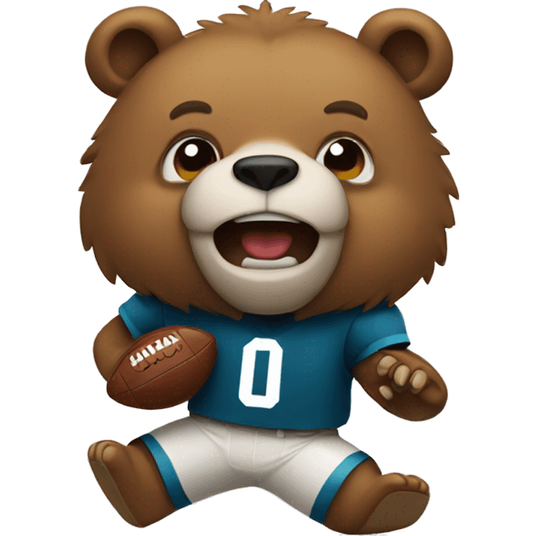 Bear playing football emoji