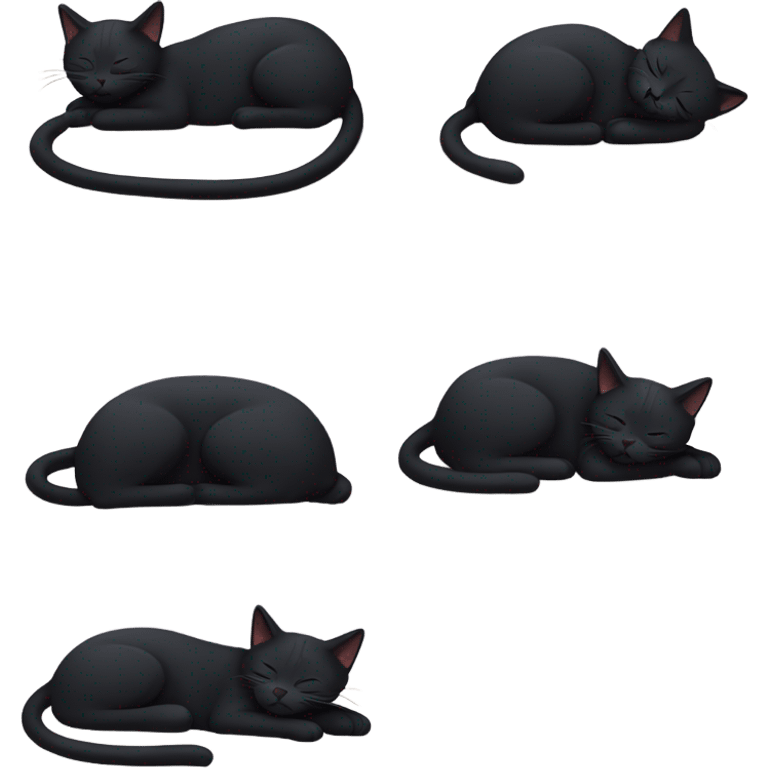 Black cat sleeping emoji